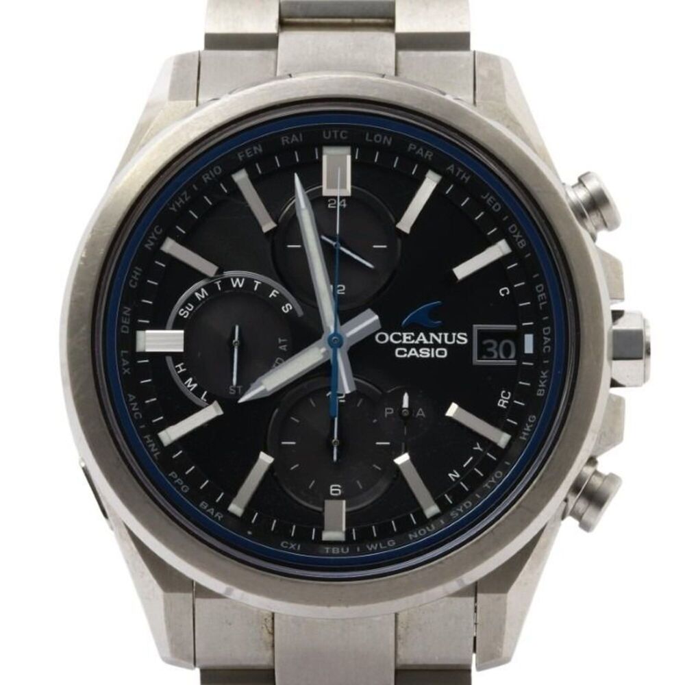 CASIO OCEANUS Classic Line OCW-T4000-1AJF Black Silver Titanium Men's Analog ...